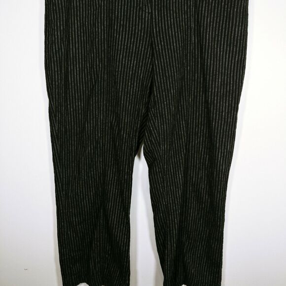 Sundance Catalog Linen Blend pants Trousers black white stripe Size 14 plus - Picture 2 of 4
